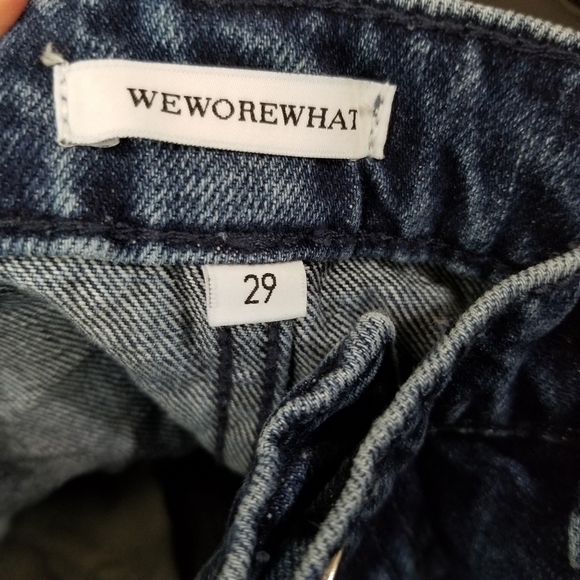 Weworewhat Utility Cargo Style Zippered Dark Wash Straight Denim Jeans Size 29 - Picture 10 of 13